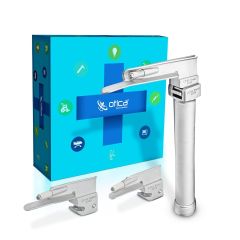 LED Pediatric Miller Type Laryngoscope Fiber Optic Light Handle Small Blades Infant & Child Intubation