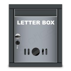 GI Steel Letter Box Wall Mount Box with Lock & Key (Grey)