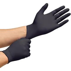 Black Nitrile Gloves Chemical Resistant Medical Cooking Cleaning Tattoo Artist Disposable (100 pcs)