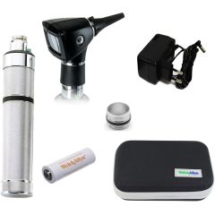 Welch Allyn Diagnostic 3.5 V Halogen HPX illumination Fiber Optic Otoscope Professional Full Set 25282 C