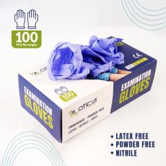 Nitrile Exam Gloves Blue Powder Free Tear Resistant Stick Resistant 100 pcs