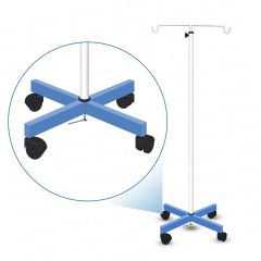 Hospital Saline IV Stand 4 Wheels Height Adjustable Drip