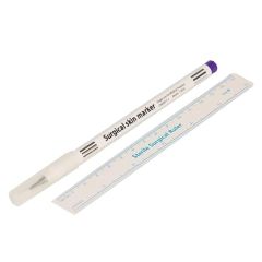 Skin Marker Ruler Surgical Stencil Pen & Tattoo Measuring Tool Set (Pack Of 3)