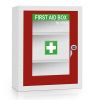 First Aid Box Emergency Medical Kit Multi Compartment Storage & Key Lock Home School Office