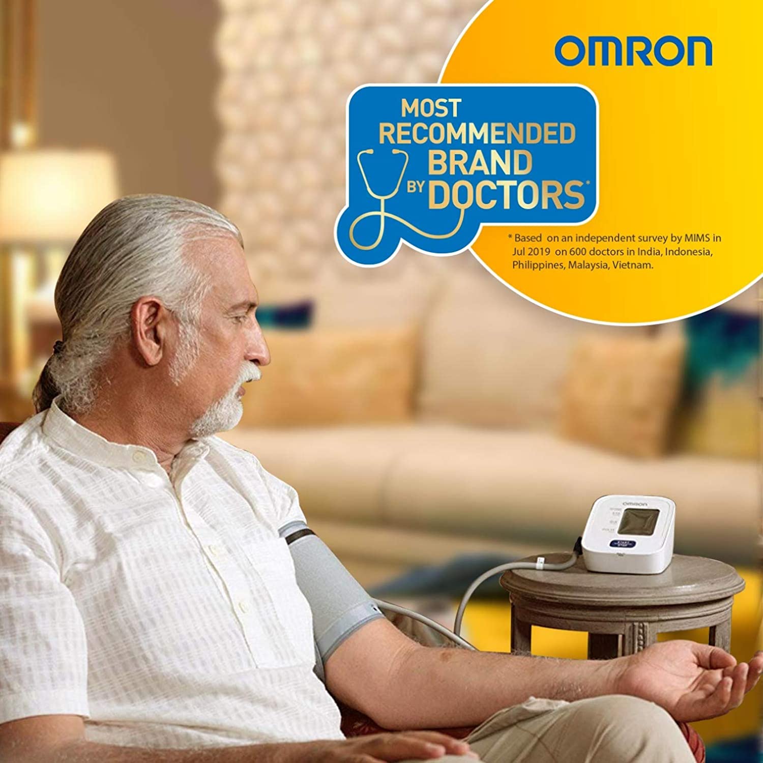  Omron Hem-7121 Blood Pressure Monitor 16 X 11 White:Blue :  Health & Household